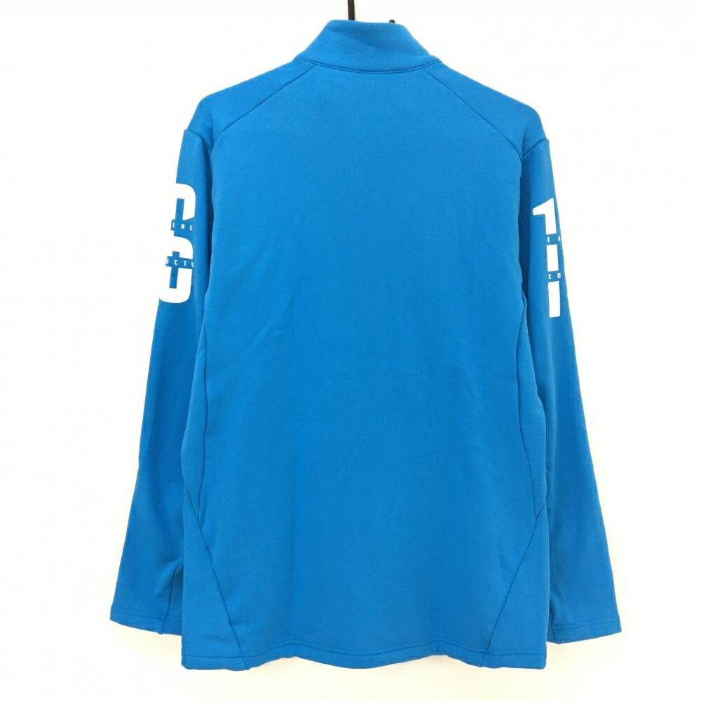 【美品】カッパ ジャケット ブルー×白 ダブルジップ ロゴ 裾ドローコード 裏微起毛 メンズ O(XL) ゴルフウェア Kappa
