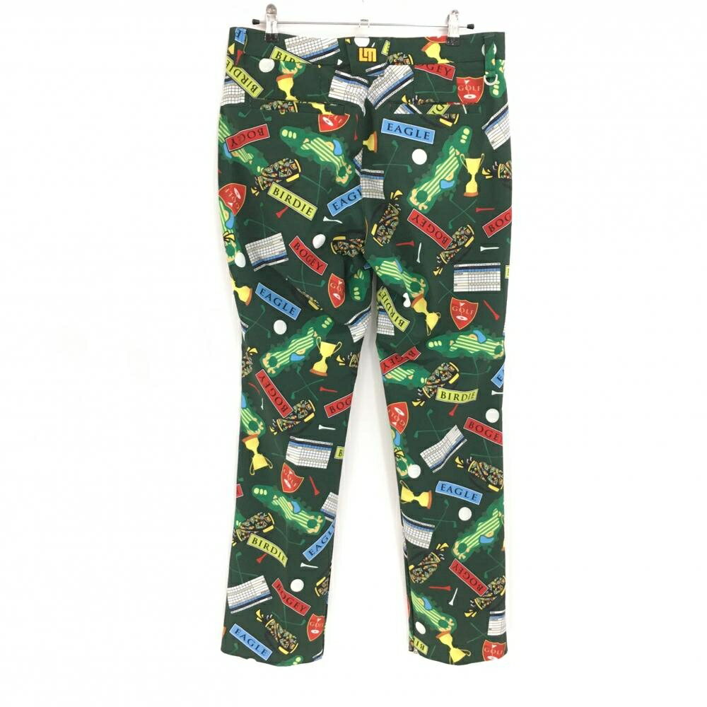 ラウドマウス パンツ ダークグリーン×マルチカラー スウィルカンバーン柄 バックロゴ メンズ LL ゴルフウェア LOUDMOUTH