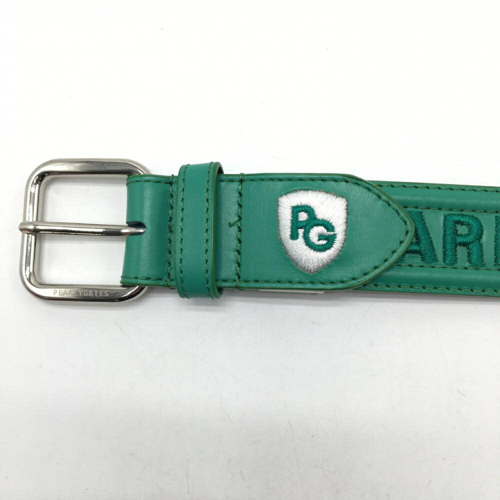 【美品】パーリーゲイツ ベルト グリーン ロゴ刺しゅう レディース ゴルフウェア PEARLY GATES