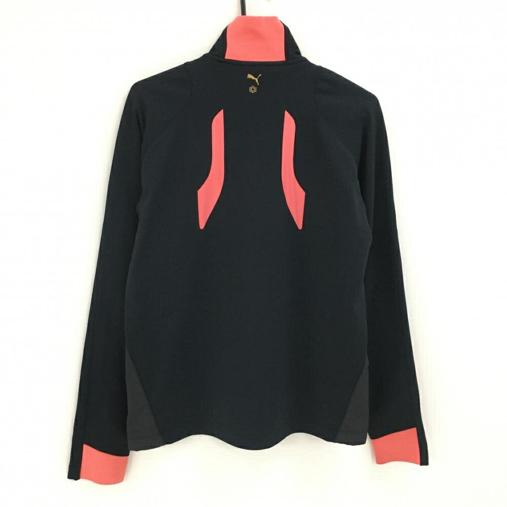 【美品】プーマ ジャケットブルゾン ダークネイビー×ピンク ネックロゴ メンズ L ゴルフウェア PUMA