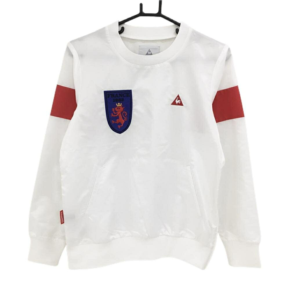【超美品】ルコックゴルフ スニード 白×レッド 胸ロゴ 薄手 ブルゾン メンズ M ゴルフウェア le coq sportif