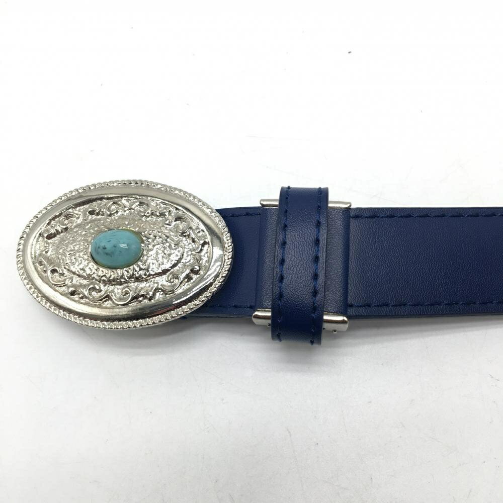 【美品】ビバハート トップ式ベルト ネイビー シルバーバックル レディース ゴルフウェア VIVA HEART