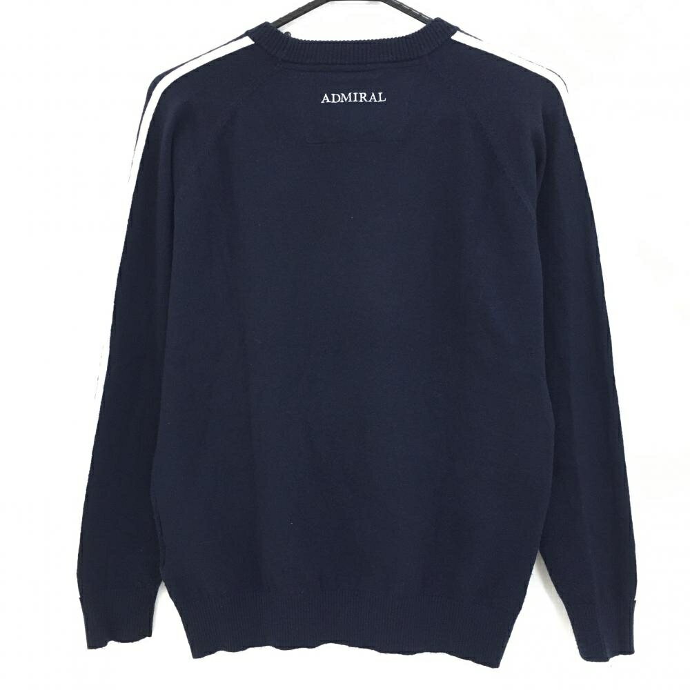 アドミラル セーター ネイビー×白 袖ライン ニット レディース LL ゴルフウェア Admiral