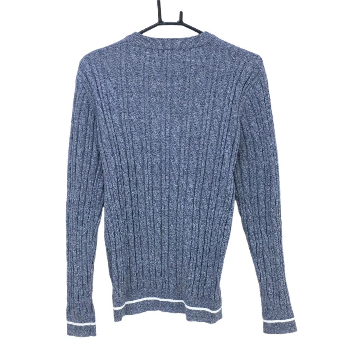 エフィカスオム セーター 杢ネイビー ロゴ白 コットン混 ニット メンズ 3(L) ゴルフウェア efficace