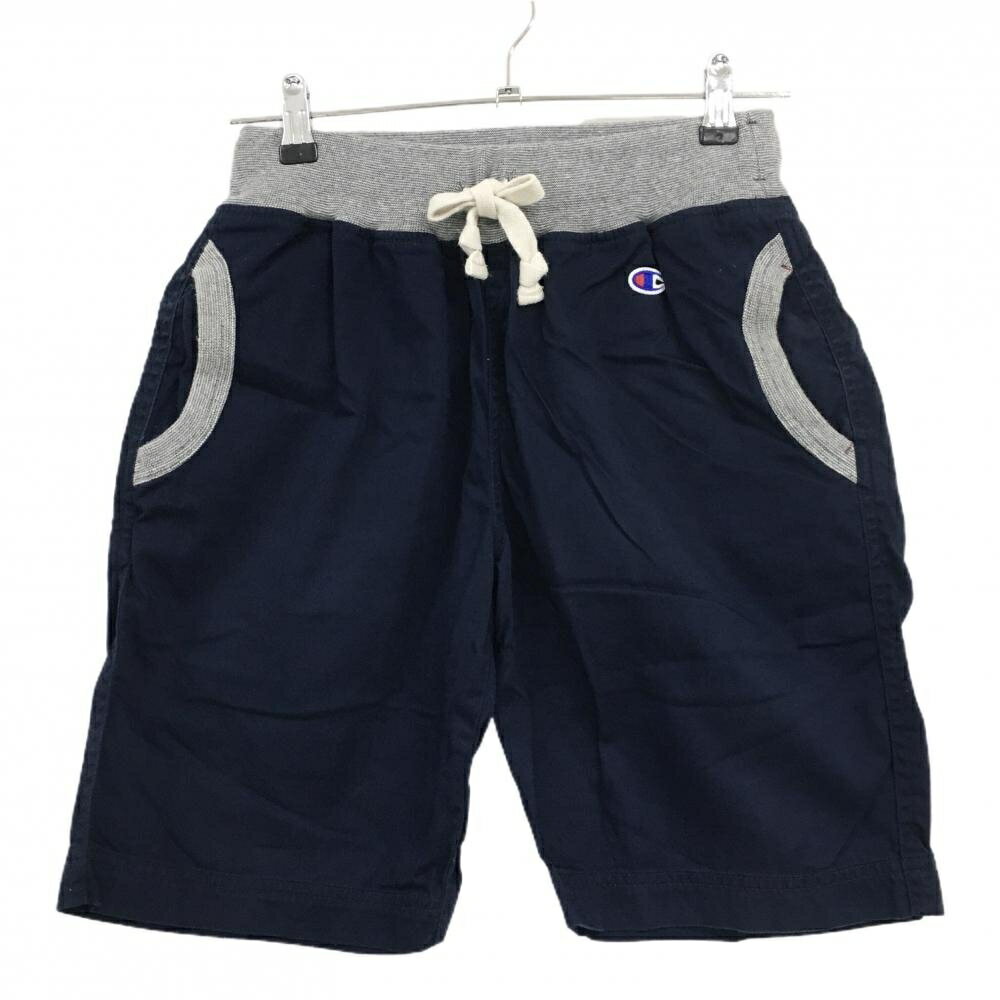 【美品】チャンピオン ハーフパンツ ネイビー×グレー ウエストゴム レディース MEDIUM ゴルフウェア Champion