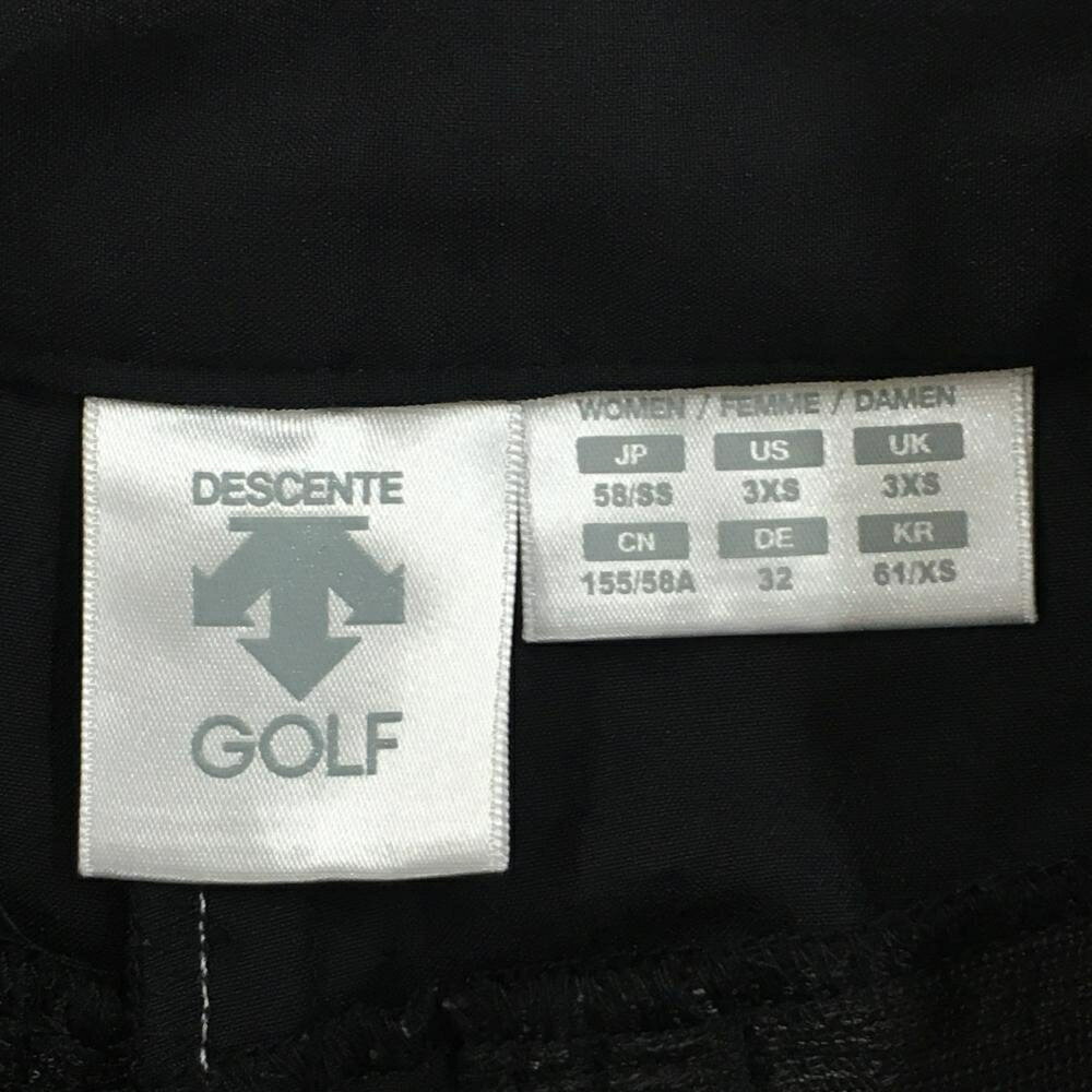 【超美品】デサントゴルフ パンツ 黒×グレー サイド一部ライン ストレッチ 中田英寿 レディース 58/SS ゴルフウェア DESCENTE