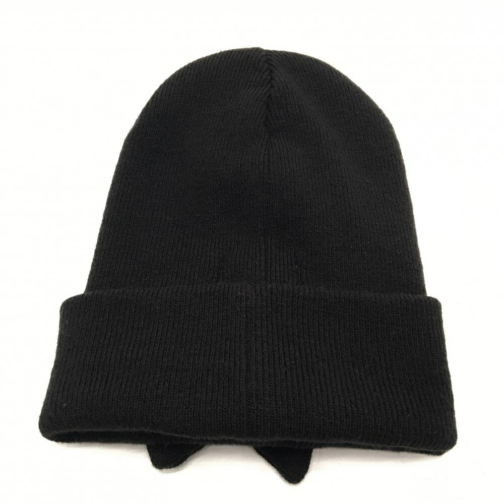 【超美品】マークアンドロナ ニット帽 黒 リボン レディース FREE ゴルフウェア MARK＆LONA