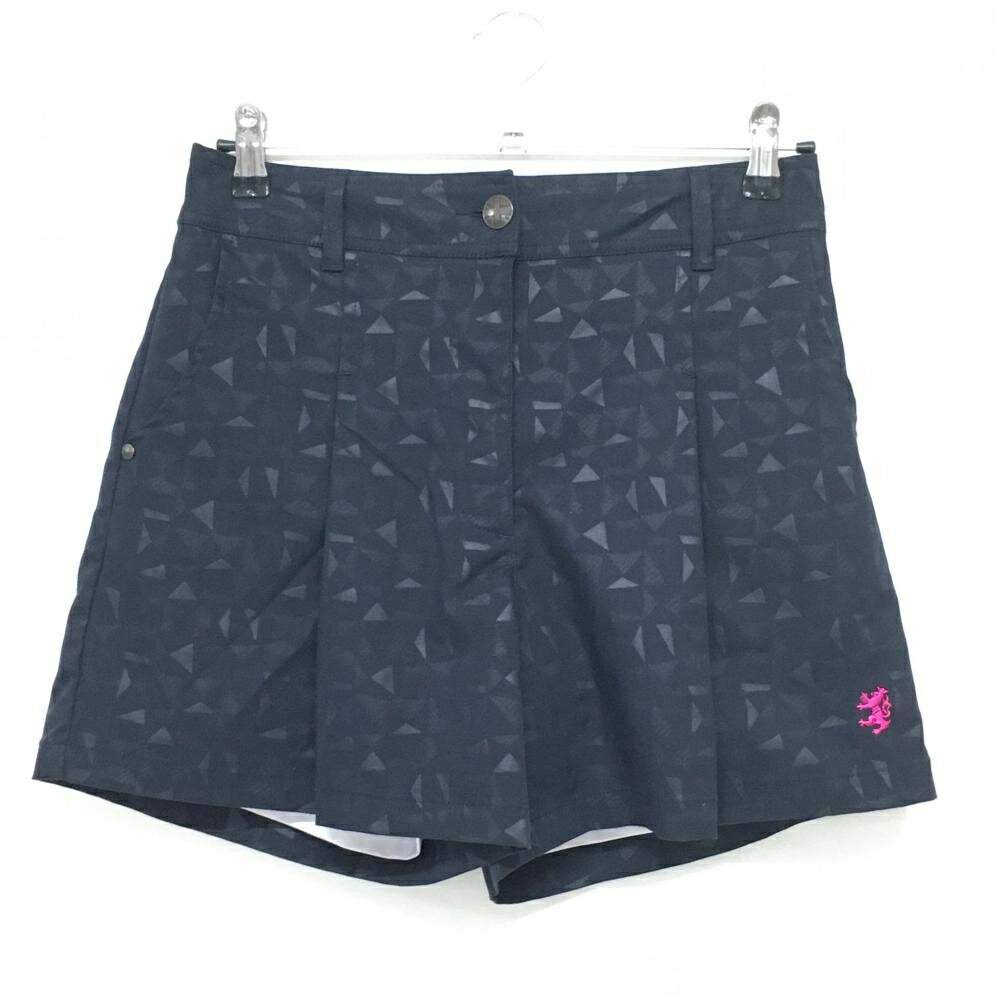 【美品】アドミラル キュロットスカート ダークネイビー 地模様 裏地付 レディース M ゴルフウェア Admiral