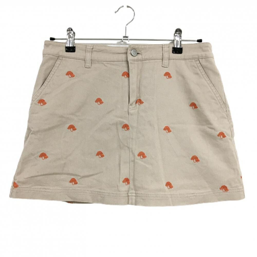 Skirts - ジャックバニー スカート ベージュ×オレンジ キノコ柄 バックロゴ レディース 2(L) ゴルフウェア Jack Bunny