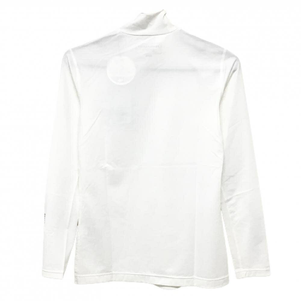 【新品】パーリーゲイツ ハイネックインナーシャツ 白×黒 袖ロゴ 多機能素材 レディース 2(L) ゴルフウェア PEARLY GATES