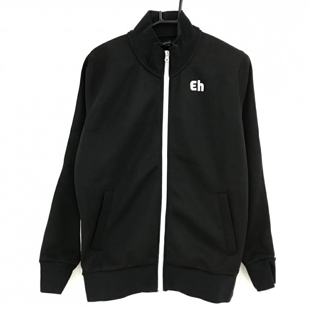 【美品】エフィカス ジャケットブルゾン 黒×白 袖ライン メンズ L ゴルフウェア efficace