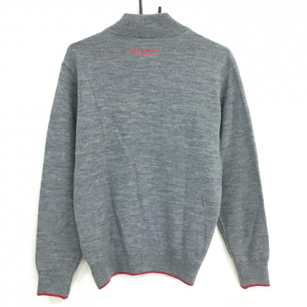 【美品】オノフ ニットジャケット グレー×レッド メンズ M ゴルフウェア ONOFF