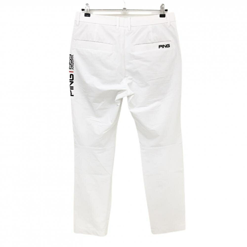 ピン パンツ 白 ロゴプリント ストレッチ メンズ M ゴルフウェア PING