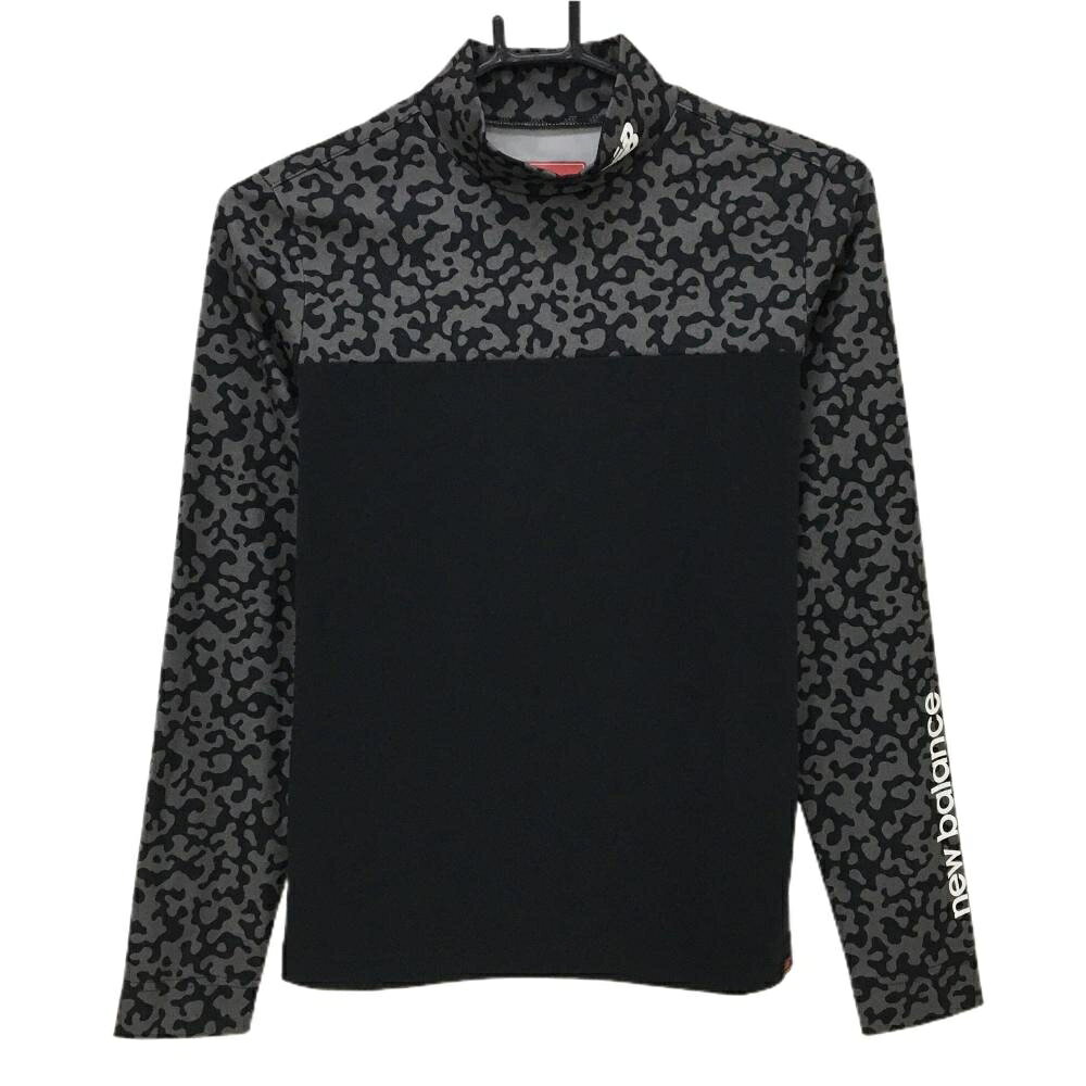 Untitled Sport - 【美品】ニューバランスゴルフ 長袖ハイネックシャツ l黒×グレー 上部総柄 レディース 1(M) ゴルフウェア New Balance