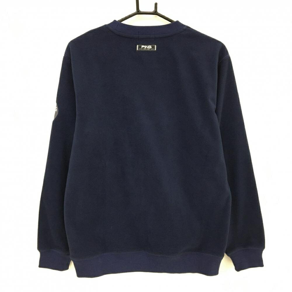 ピン トレーナー ネイビー フリース生地 ロゴ刺しゅう メンズ M ゴルフウェア PING