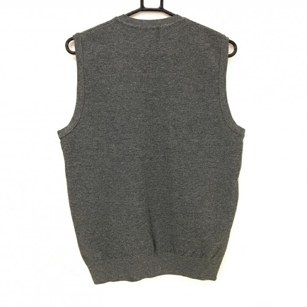 【超美品】ピン ニットベスト 杢ダークグレー ロゴ刺しゅう メンズ M ゴルフウェア 2023年モデル PING