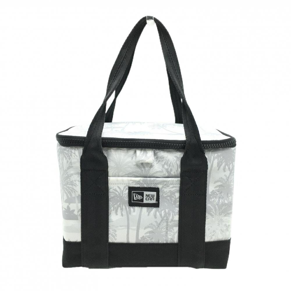 【美品】ニューエラ 保冷カートバッグ 白×グレー×黒 ヤシの木総柄 内外ポケットゴルフ New Era