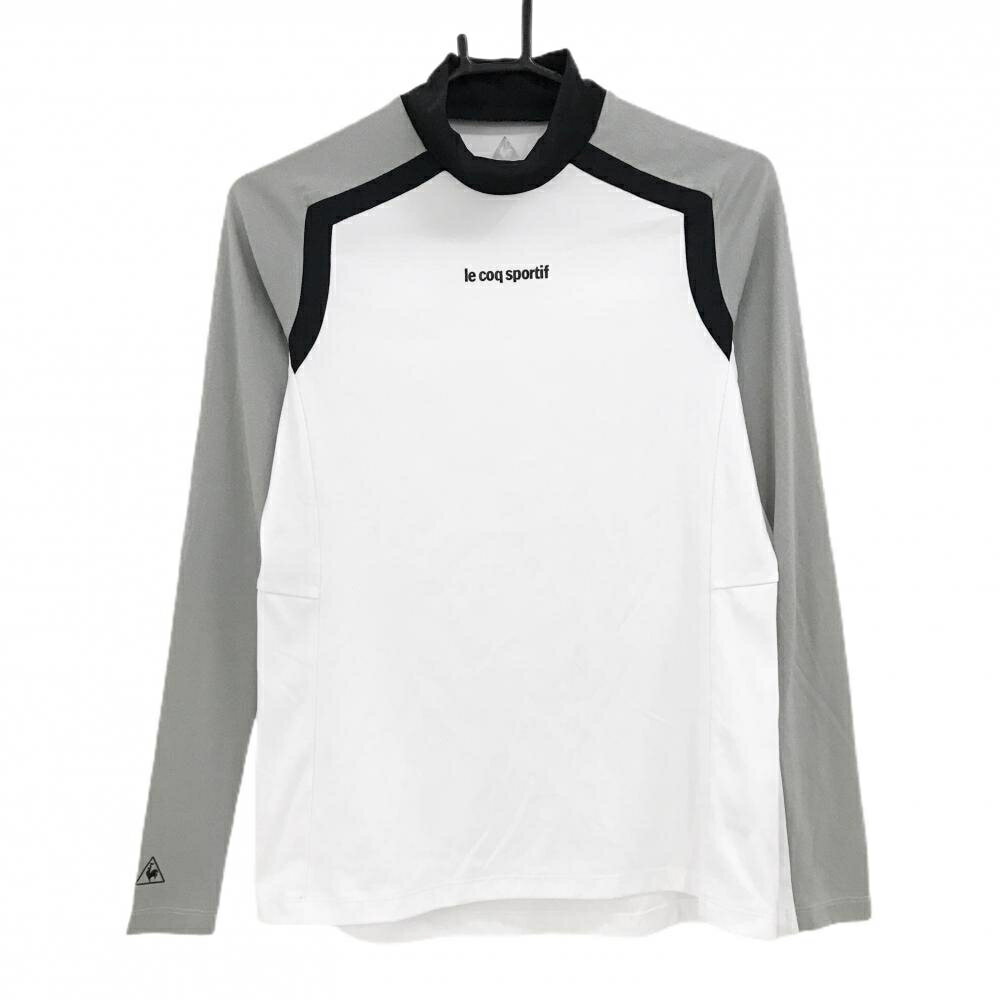 【美品】ルコックゴルフ ハイネックインナーシャツ 白×グレー×黒 レディース M ゴルフウェア le coq sportif