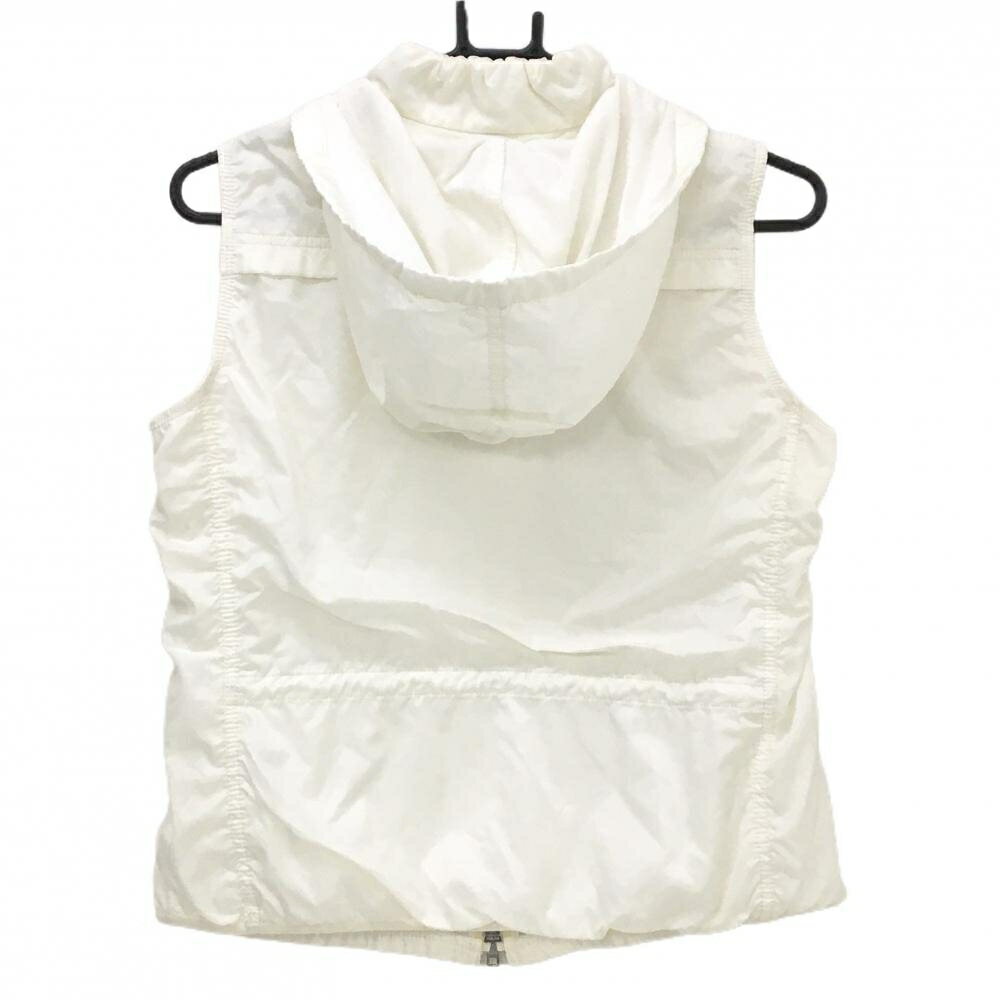ヒールクリーク 2WAYアウターベスト 白 フード着脱可 裏地付 ダブルジップ レディース 42(L) ゴルフウェア Heal Creek