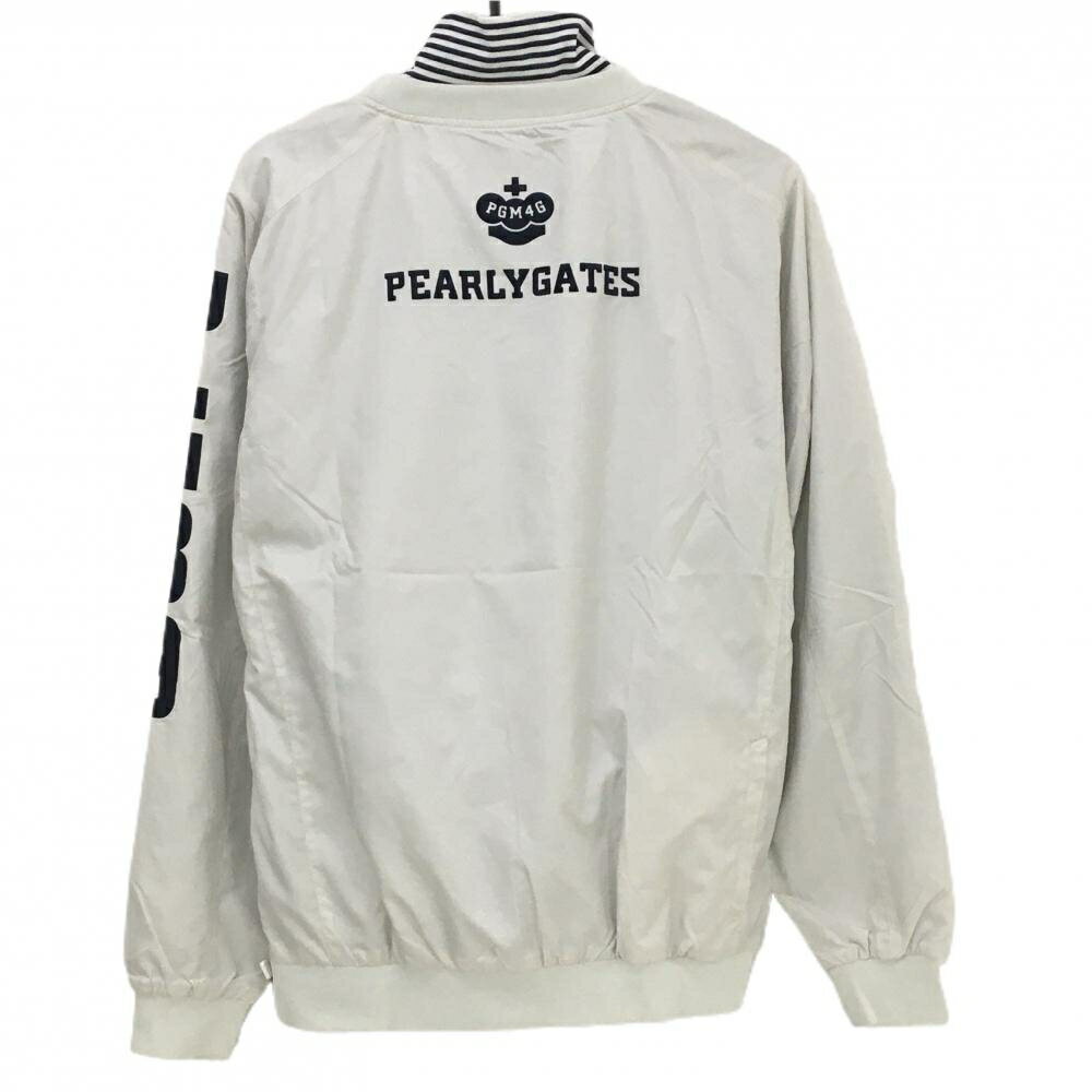 【超美品】パーリーゲイツ ツインスニード ライトグレー×ネイビー 蓄熱裏地 ブルゾン フロッキー メンズ 5(L) ゴルフウェア PEARLY GATES