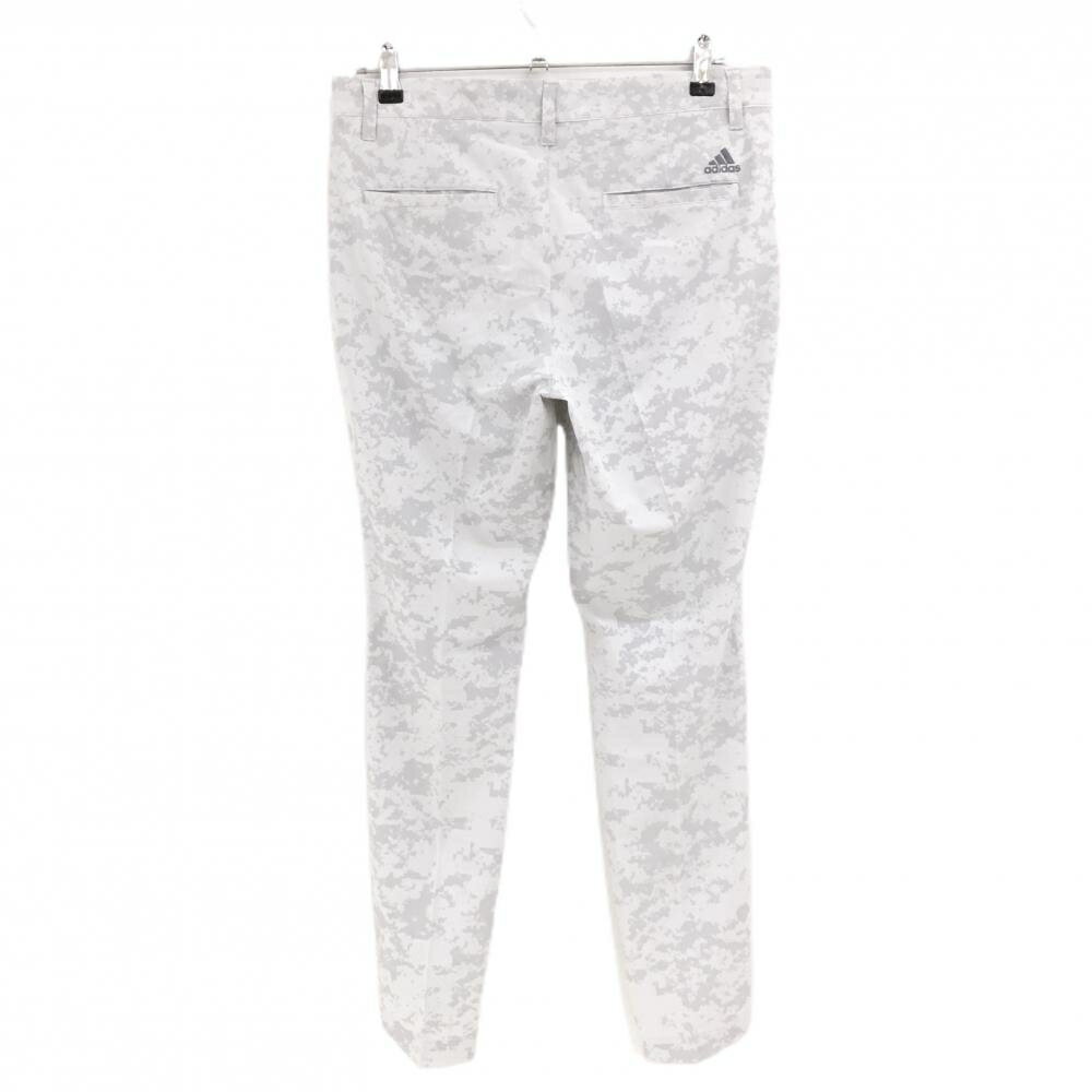 【美品】アディダス パンツ 白×グレー 総柄地模様 メンズ 82 ゴルフウェア adidas