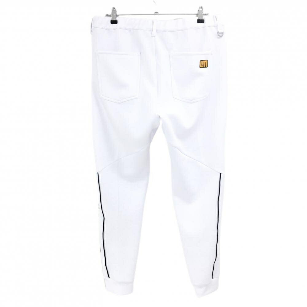 【超美品】ラウドマウス ジョガーパンツ 白×黒 ロゴプリント ウエストゴム 調節紐 メンズ LL ゴルフウェア LOUDMOUTH