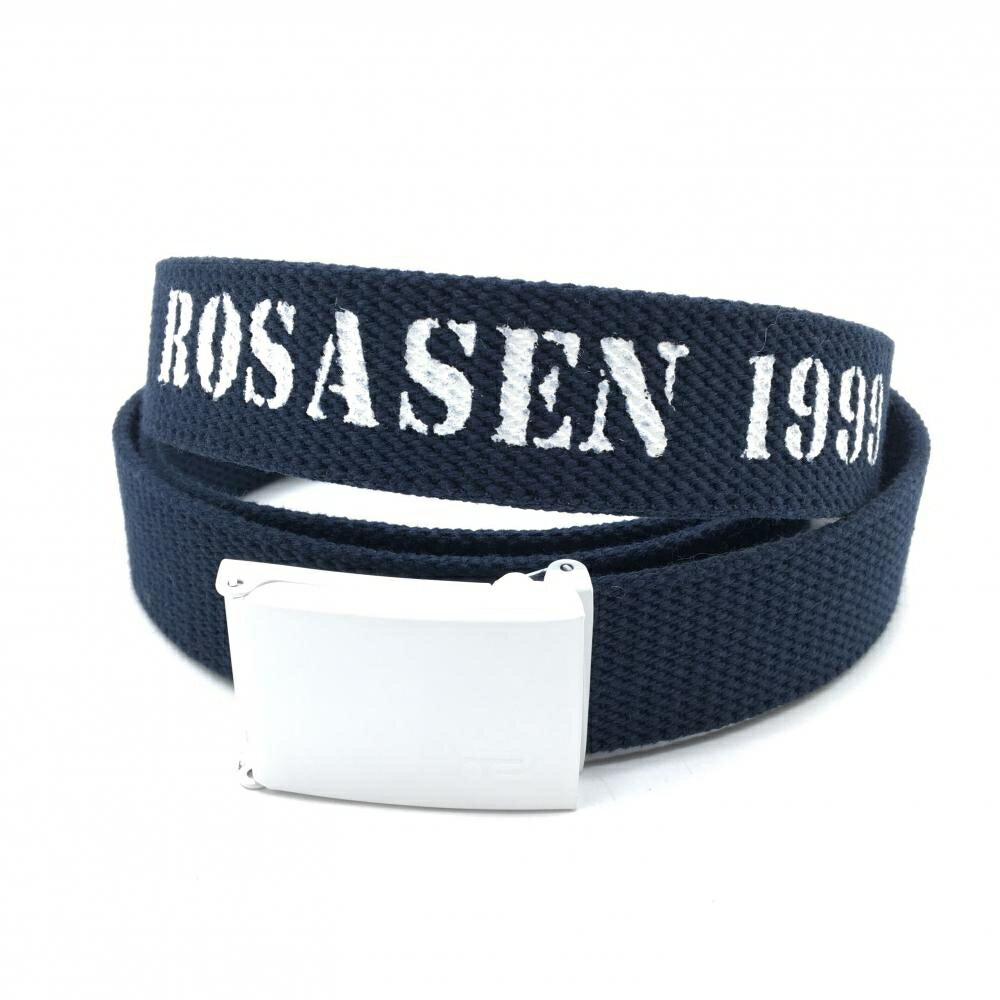 【美品】ロサーセン ガチャベルト ネイビー バックル白 メンズ ゴルフウェア Rosasen