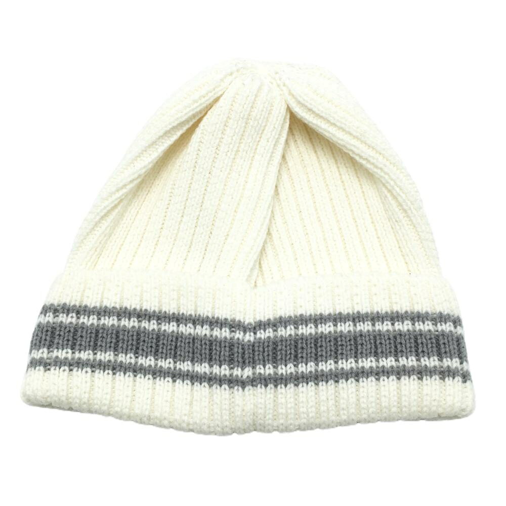 【25%OFFクーポン配布中！9/14まで】【美品】パーリーゲイツ ニット帽 白×グレー ...