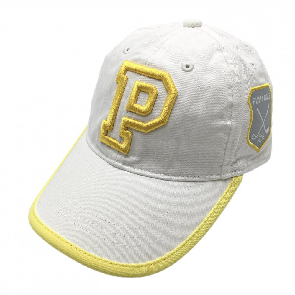 プーマ キャップ 白×イエロー 刺しゅう ONE SIZE FITS ALL(54-57cm) ゴルフウェア PUMA