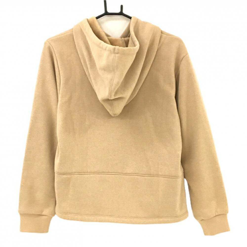 【美品】ルコックゴルフ パーカー ライトブラウン 裏ボア ロゴ刺しゅう レディース M ゴルフウェア le coq sportif