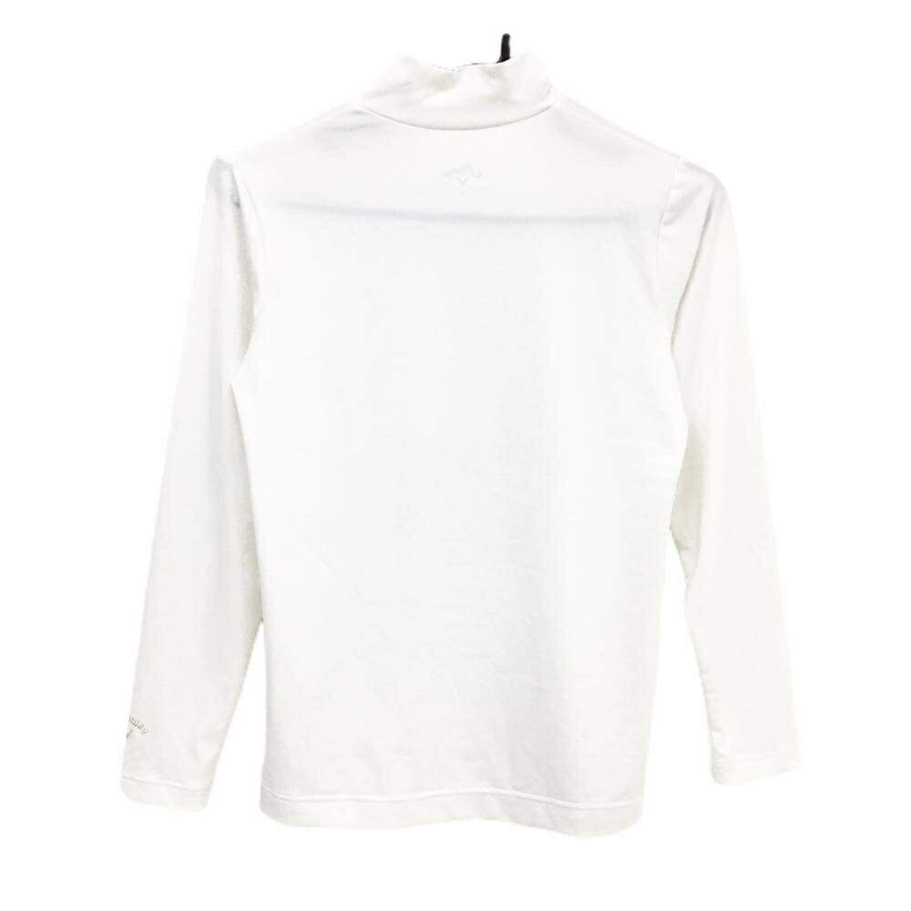 【超美品】キャロウェイ ハイネックインナーシャツ 白 袖口ロゴ レディース M ゴルフウェア Callaway