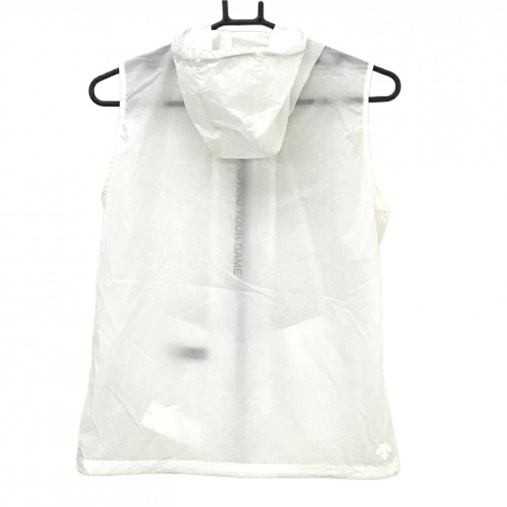 【超美品】スリクソンbyデサント ナイロンベスト 白 フード付 薄手 レディース L ゴルフウェア SRIXON