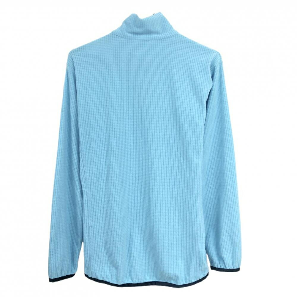 【美品】ダンスウィズドラゴン 長袖ハイネックシャツ ライトブルー 起毛スクエア柄 メンズ 2(M) ゴルフウェア Dance With Dragon