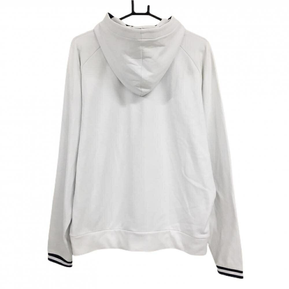 フットジョイ ジップパーカー 白×ネイビー ロゴ刺しゅう 裏起毛 メンズ XL ゴルフウェア FootJoy