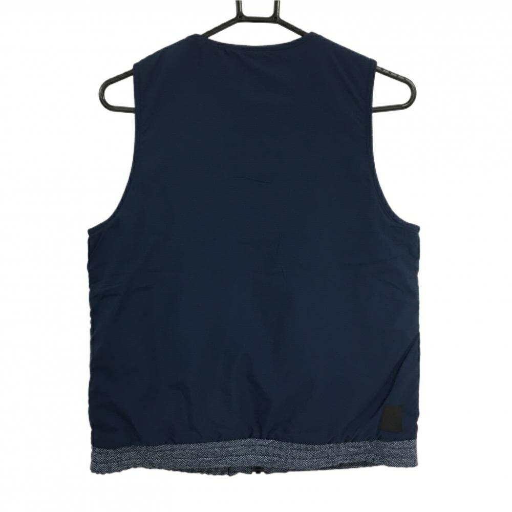 【超美品】アディダス リバーシブルアウターベスト ネイビー×白 一部地模様 裏ボア レディース M ゴルフウェア adidas