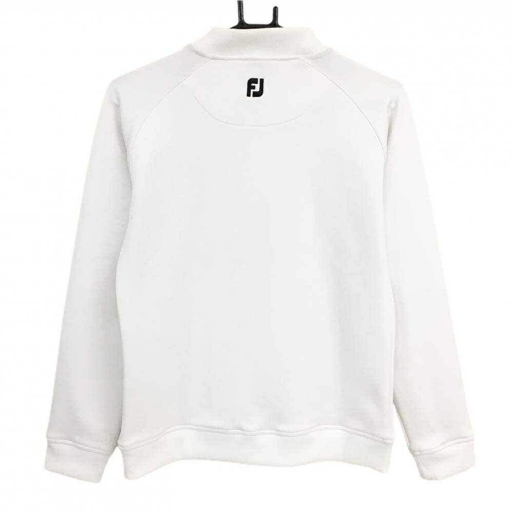 フットジョイ ジャケットブルゾン 白 ロゴ刺しゅう ジップポケット レディース M ゴルフウェア FootJoy