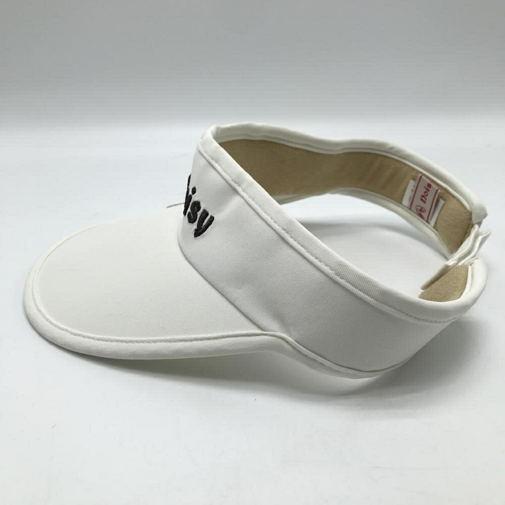 【美品】ノイジーノイジー サンバイザー 白×グレー ロゴ刺しゅう サクランボ MUスポーツ レディース ゴルフウェア M・U SPORTS