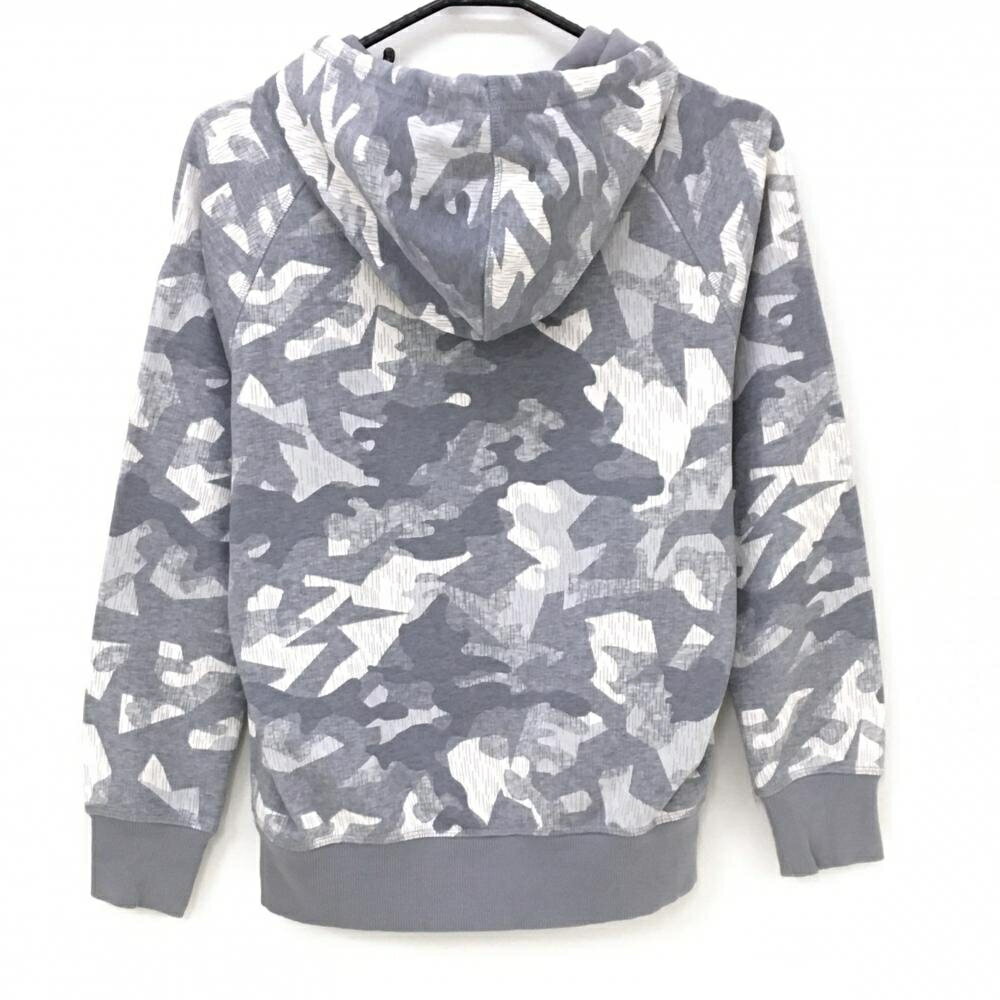 ニューバランス パーカー グレー×白 迷彩 カモフラ柄 ロゴプリント レディース MEDIUM ゴルフウェア New Balance