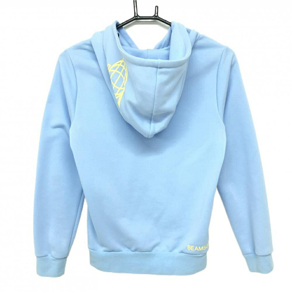 ビームスゴルフ ジップパーカー ライトブルー×イエロー 裏微起毛 スウェット レディース M ゴルフウェア BEAMS GOLF