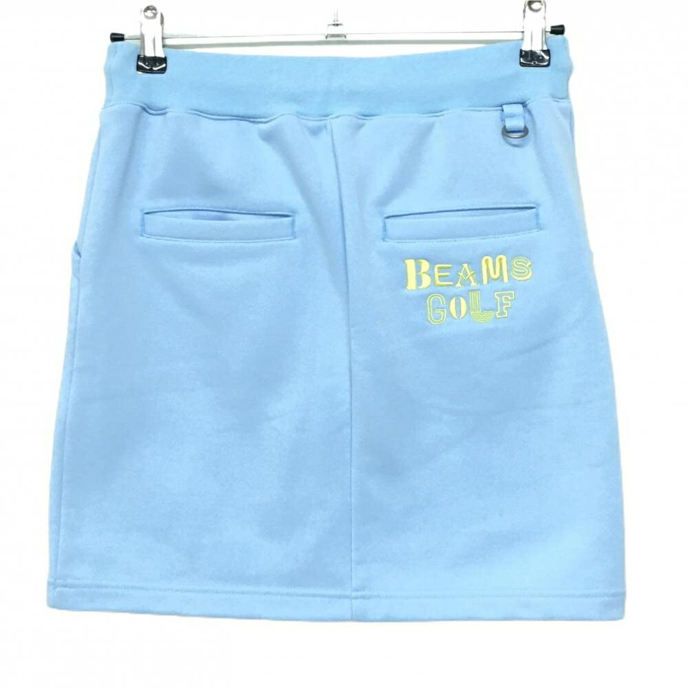 【超美品】ビームスゴルフ スカート ライトブルー 裏微起毛 スウェット ウエストゴム＆調節紐 レディース S ゴルフウェア BEAMS GOLF