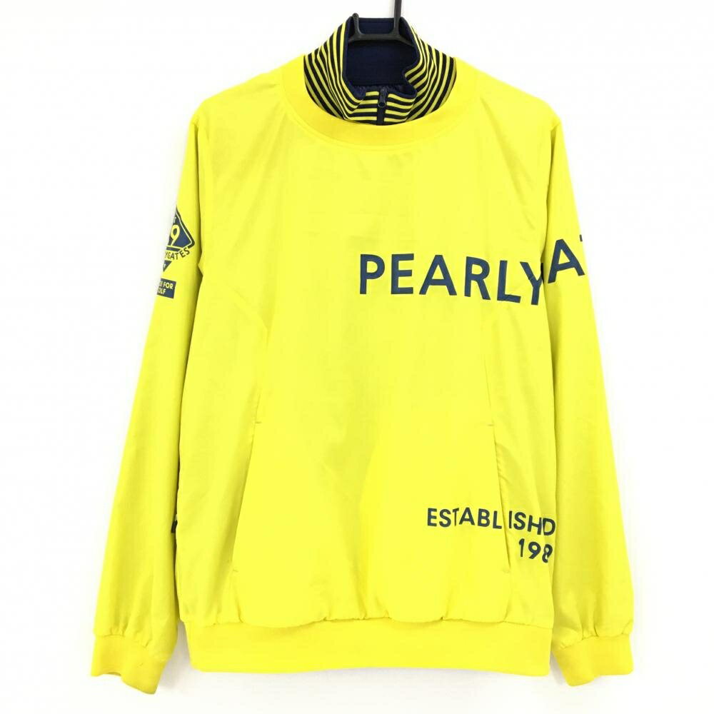 パーリーゲイツ ツインスニード イエロー×ネイビー 数字柄地模様 蓄熱裏地 ブルゾン メンズ 5(L) ゴルフウェア PEARLY GATES