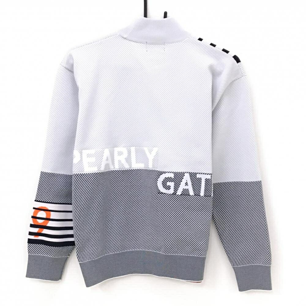 【超美品】パーリーゲイツ ハイネックセーター ライトグレー×黒×オレンジ レディース 1(M) ゴルフウェア 2024年モデル PEARLY GATES