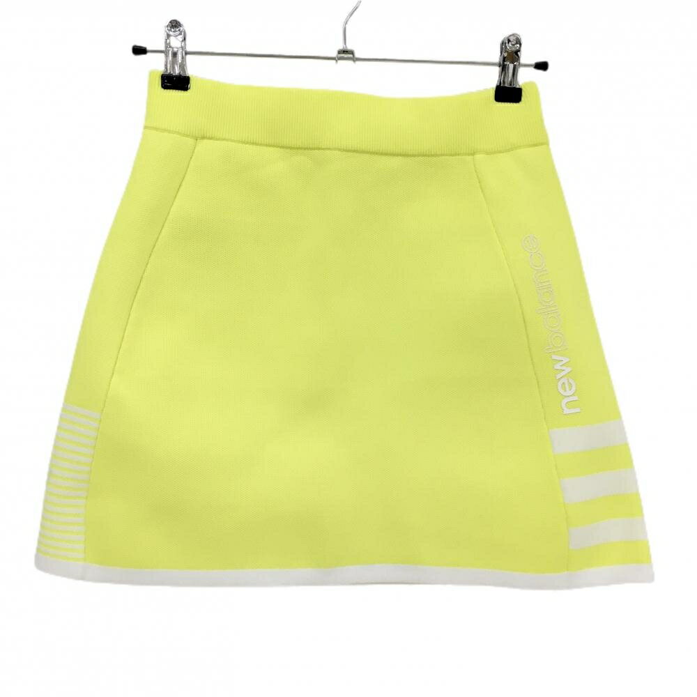 Skirts - 【超美品】ニューバランスゴルフ ニットスカート ネオンイエロー サイドボーダー ロゴプリント レディース 0 ゴルフウェア New Balance