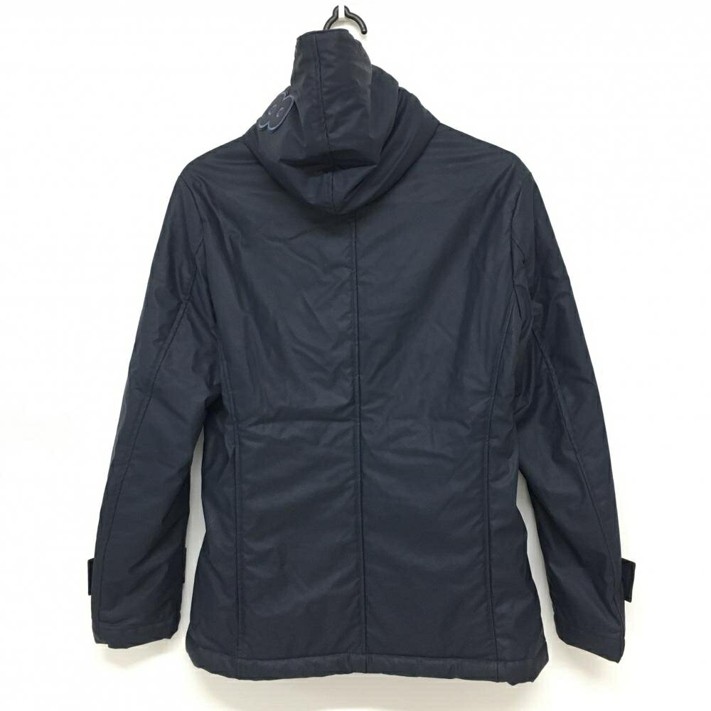【超美品】ムータマリン×ACANTHUS 中綿フード付ジャケット ネイビー コート ロゴ刺しゅう メンズ S ゴルフウェア muta