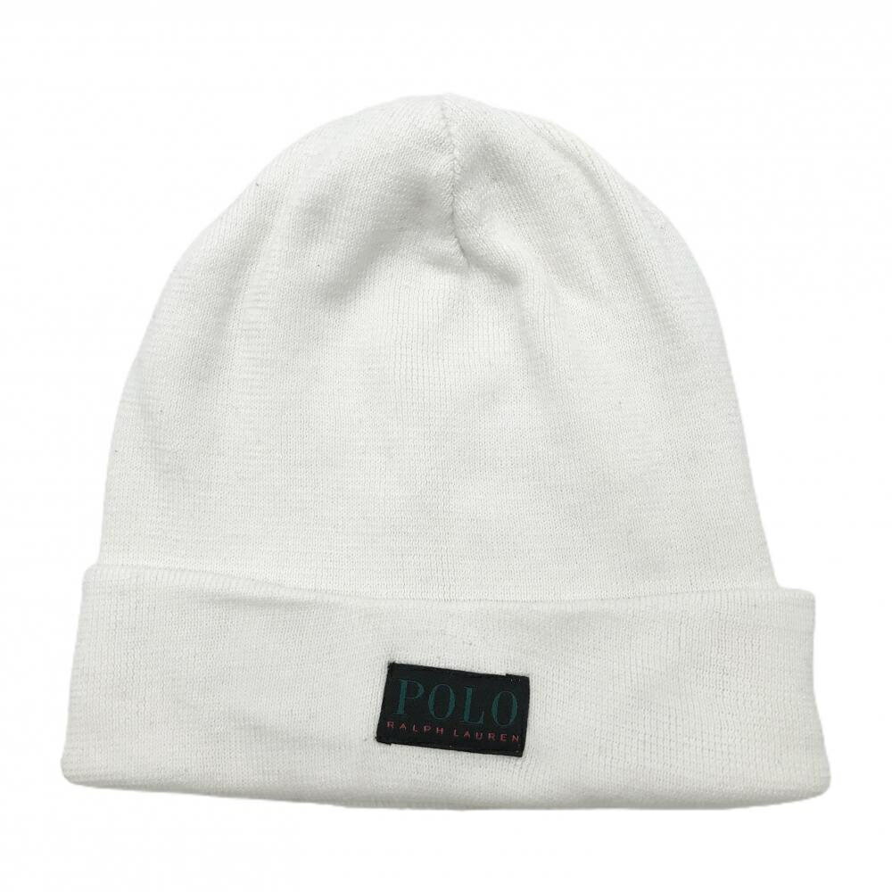 ポロラルフローレン ニット帽 白 コットン100％ ONE SIZE ゴルフウェア Ralph Lauren