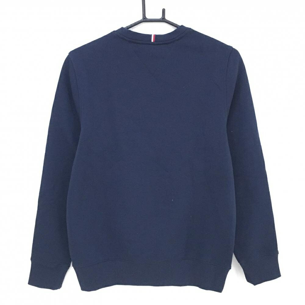 【美品】トミーヒルフィガー トレーナー ダークネイビー ロゴ白 フロント刺しゅう メンズ S/P ゴルフウェア Tommy Hilfiger Golf