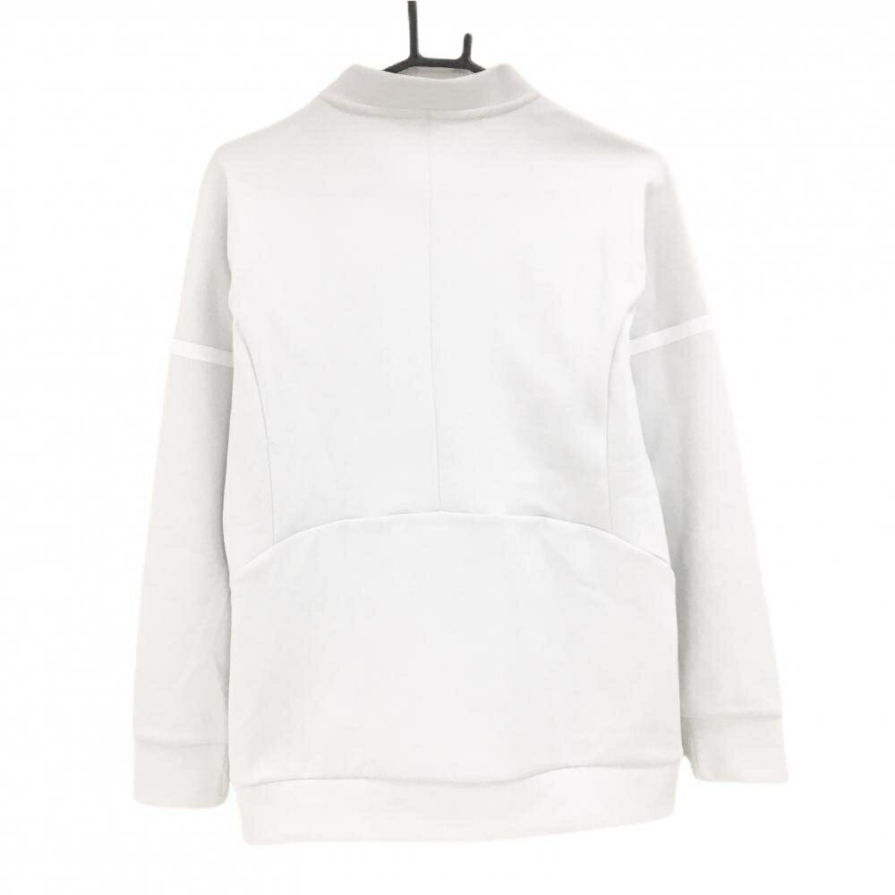 【美品】デサント ジャケットブルゾン オフホワイト 裾ロゴ ZERO STYLE メンズ L ゴルフウェア DESCENTE