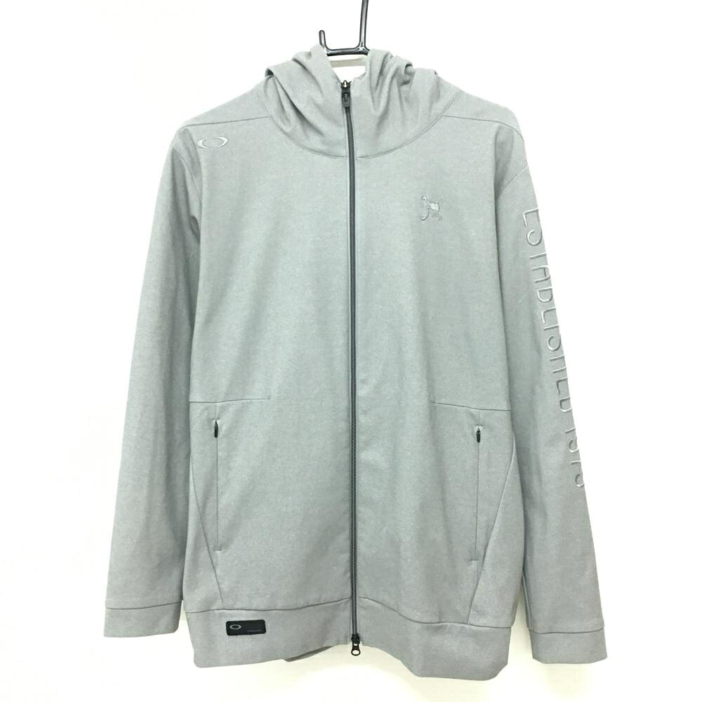 OAKLEY - 【超美品】オークリー ジップパーカー グレー ロゴ刺しゅう ダブルジップ メンズ XL ゴルフウェア Oakley