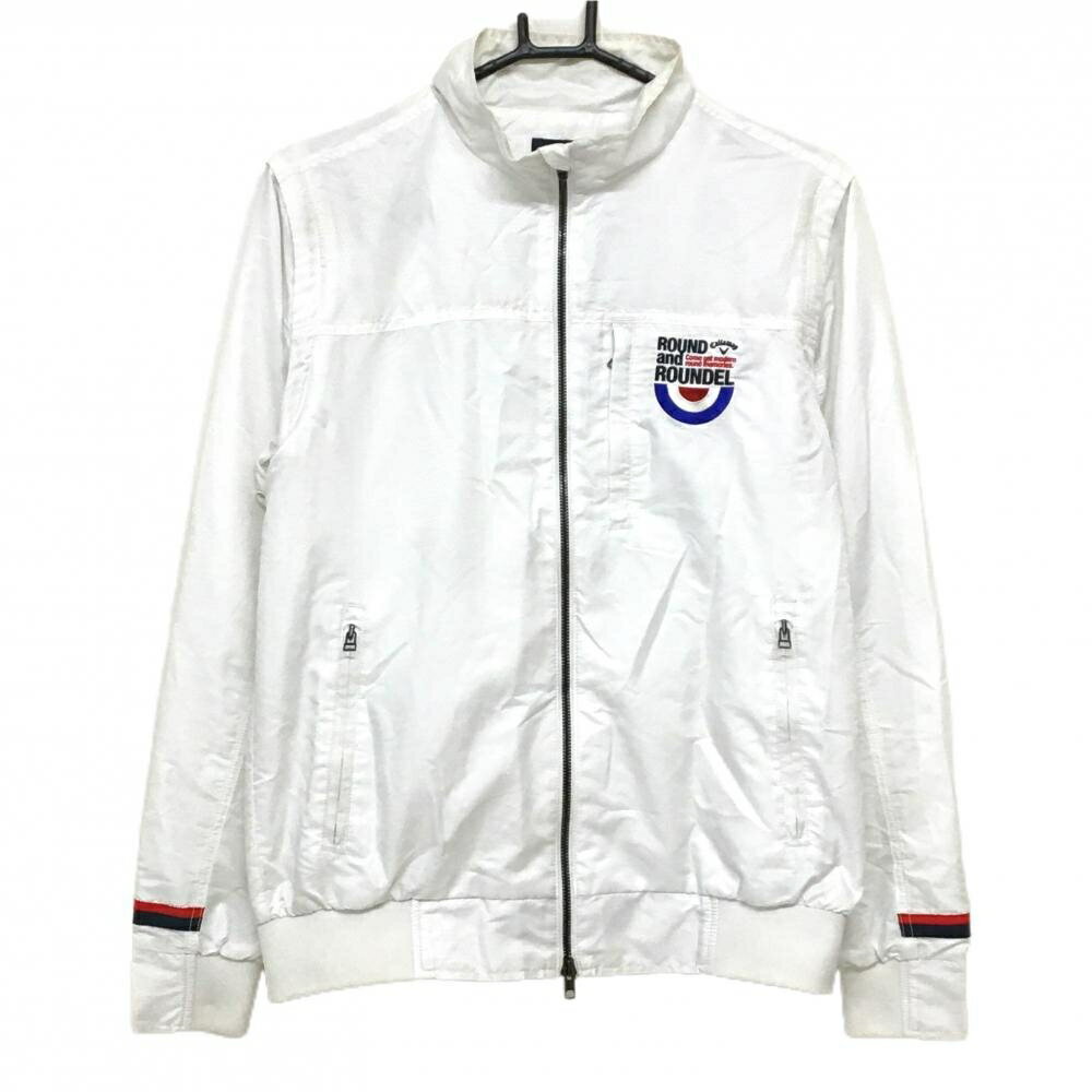 キャロウェイ 2WAYジャケット 白 地模様 裏メッシュ 袖着脱可 メンズ M ゴルフウェア Callaway