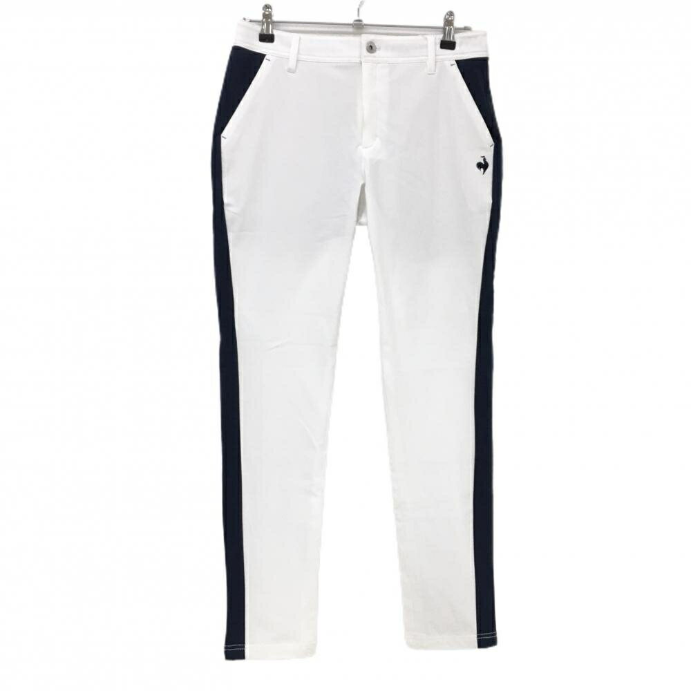 【新品】ルコックゴルフ パンツ 白×ネイビー サイドライン ストレッチ レディース 13 ゴルフウェア le coq sportif